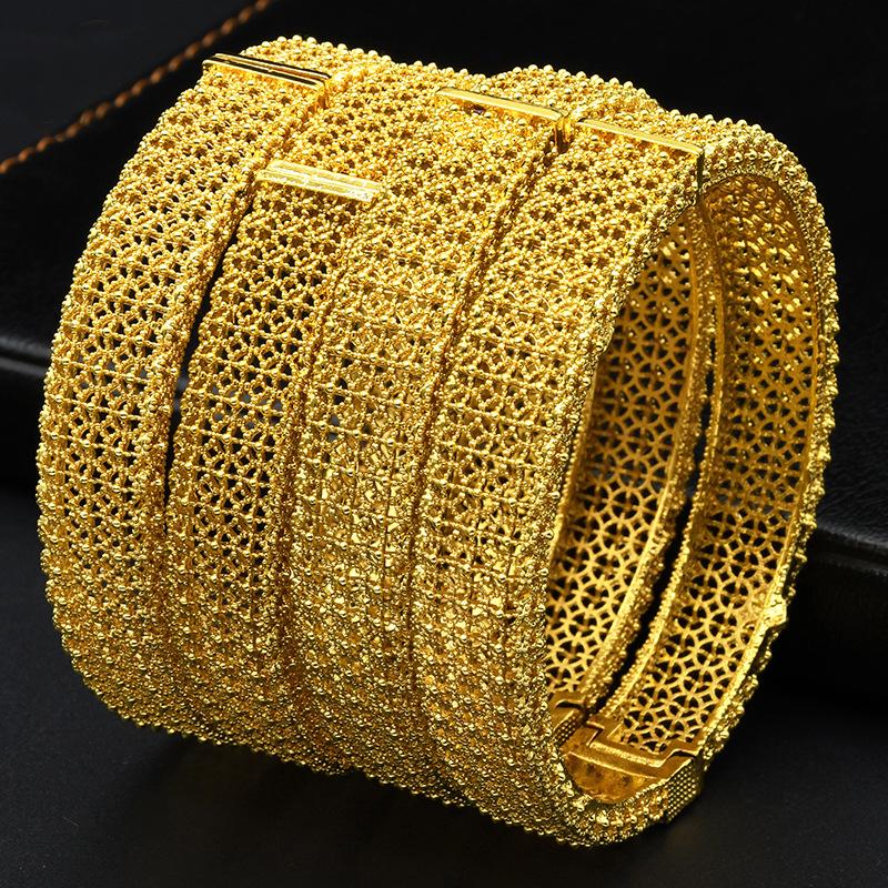 24K Gold Plated Dubai Bridal Bracelet Alloy Nigerian Ladies Sand Gold Bracelet Jewelry Bracelet 2026