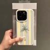 Coconut Tree Stripe Pattern Phone Case For iPhone 11 Cases for iPhone 17 13 15 14 12 16 Pro Max 16e XR XS X 17Air Soft Cover