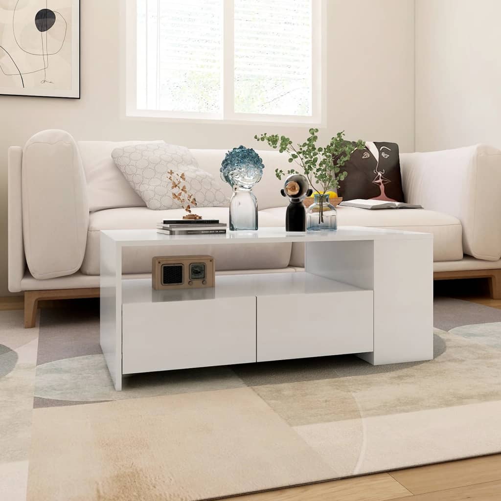 Vidaxl Tavolino da Caffè, Bianco, 102X55X42 Cm, Materiale Derivato dal Legno
