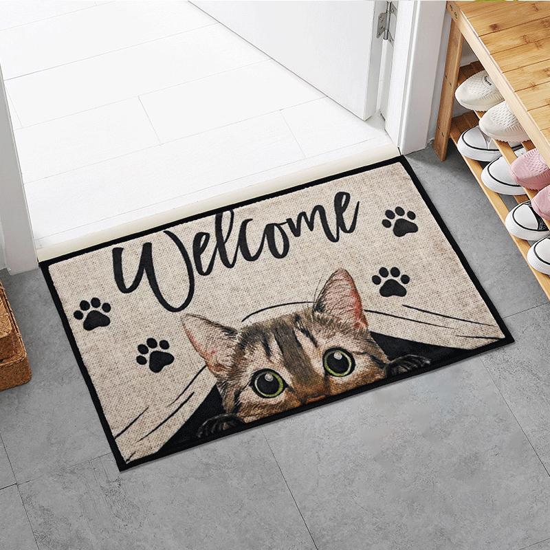 Super Absorbent Bath Mat Four Cats Living Room Rugs Entrance Doormat Home Balcony Decor Prayer Rug Non-slip Kitchen Door Mats Su
