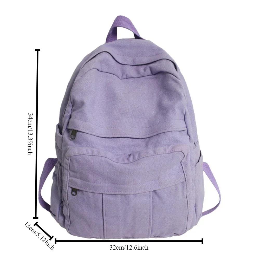 Girl Fabric School Bag New Fashion College Student Vintage Women Backpack Canvas Female Laptop Bag Travel Kawaii Ladies Backpack