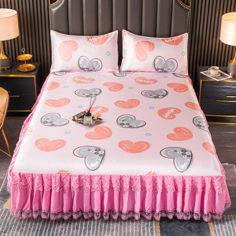 Bedroom Flat Sheets Bed Printed Fashion Modern Queen King Size Washed Cotton Comfortable Bedding Mattress Cover Bedspread