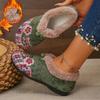 Women's Winter Ethnic Style Ankle-Length Snow Boots - Plus-Size, Fleece-Lined & Thickened, Warm & Comfortable