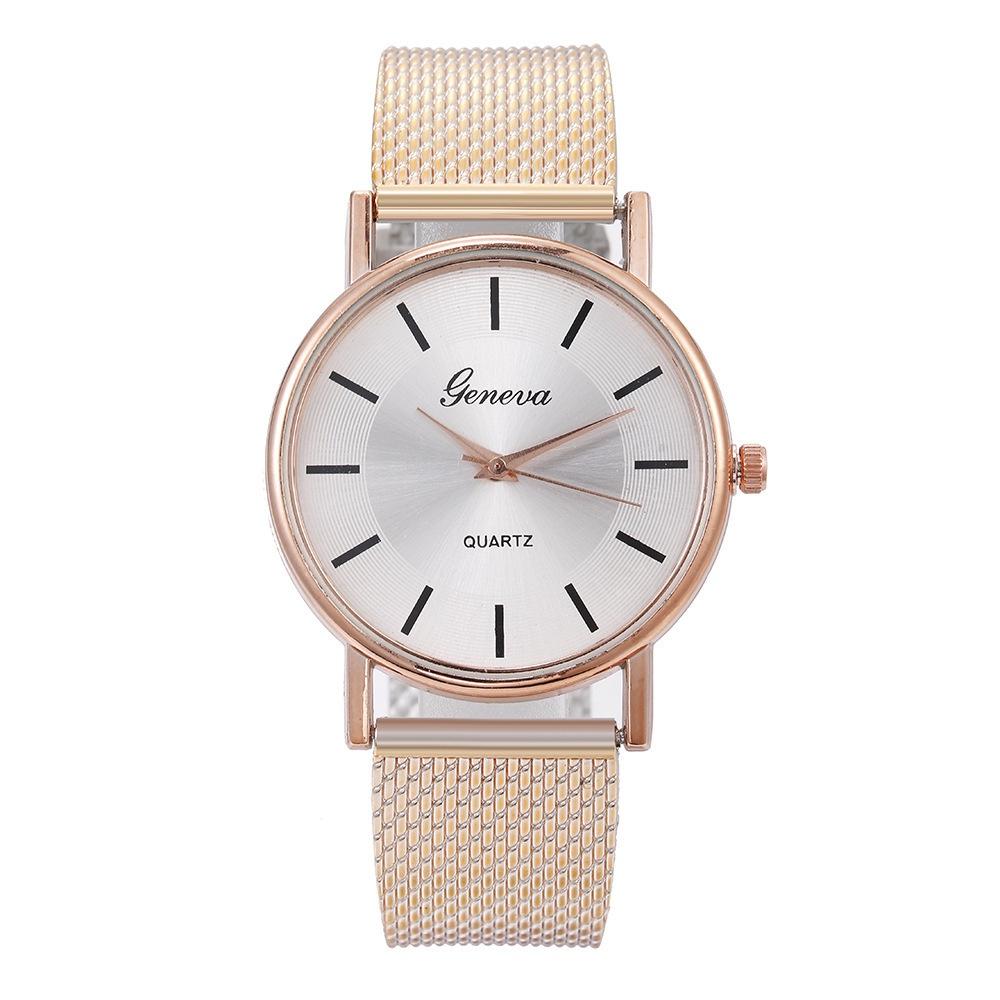Fashionable Unisex Quartz Wristwatch Couple Watch With Decorative Features Model 28035 Mesh Strap