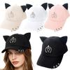 Metal Rings Hip Hop Cap Cat Ear Dad Hat Creative Sunscreen Hat Street Dress