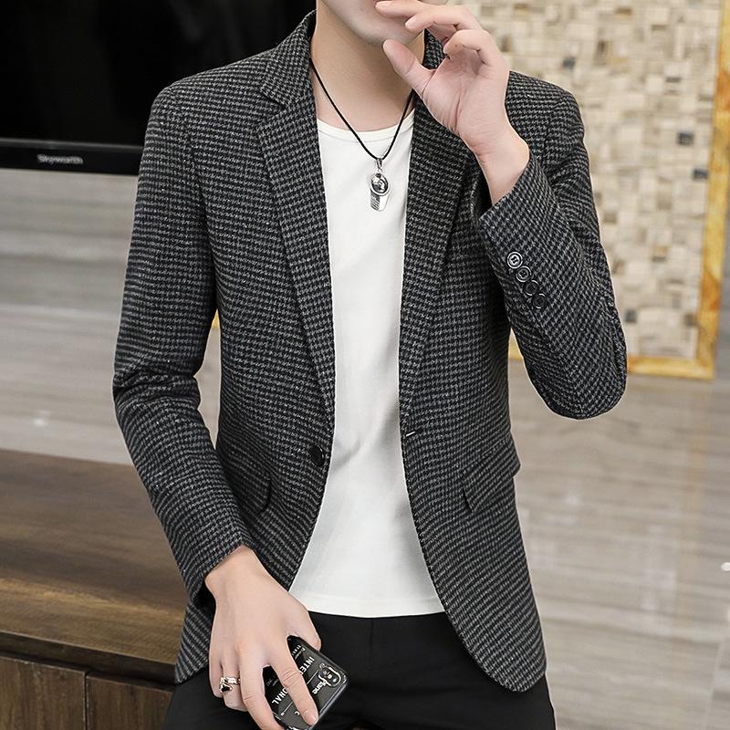 

Korean Style Plaid Men s Casual Jacket - 2026 Collection XXXXL чорний