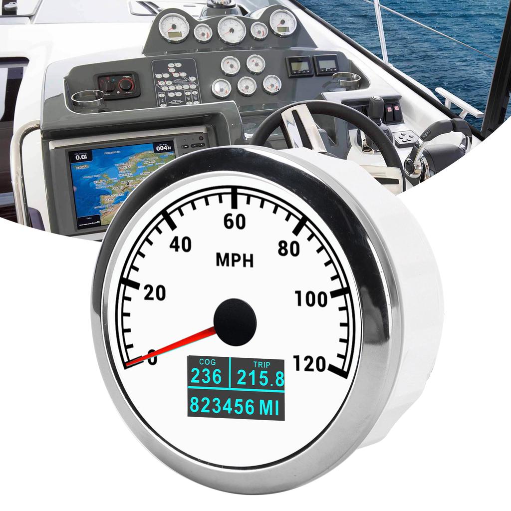 3?In?1 GPS Speedometer 120MPH Speed Gauge COG Trip Total Mileage IP67 Waterproof for Marine Boat