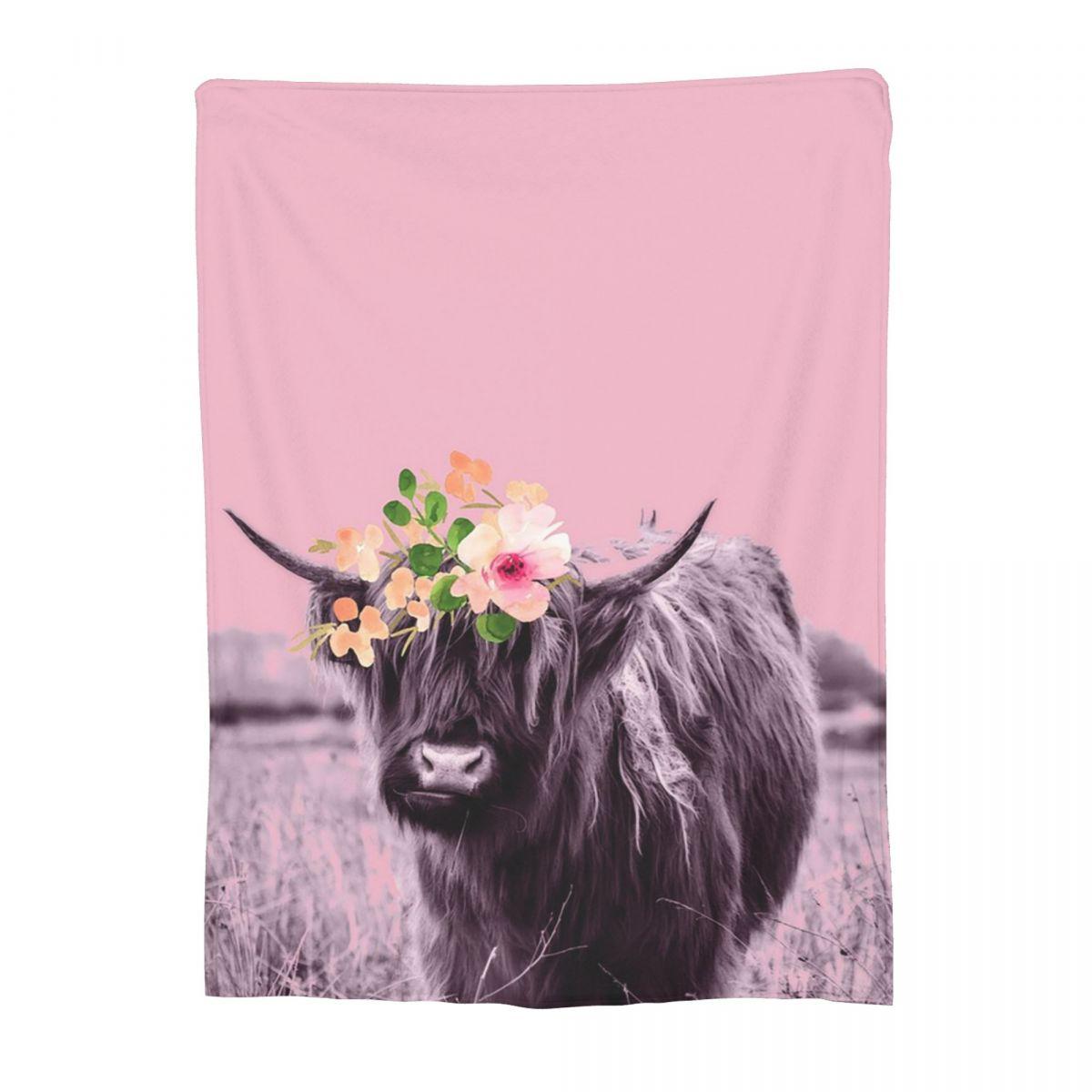 Baby Highland Cow Blankets Fleece Sofa Throw Blanket Portable for Couch Bedding Outdoor Throws Bedspread Quilt 30x40in
