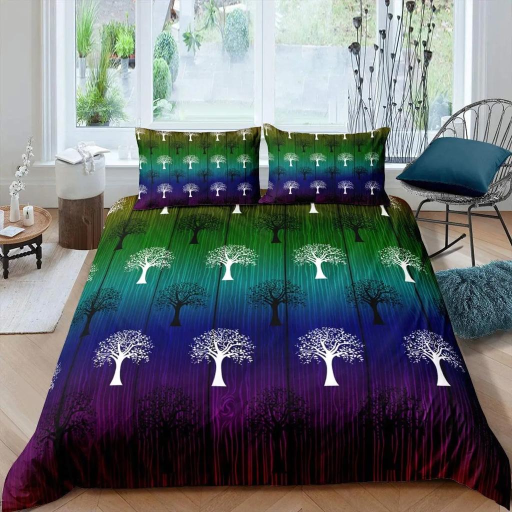 Tree Of Life Duvet Cover Set Polyester King Queen Full Size For Kids Boys Girls Bedding With Comforter Cover