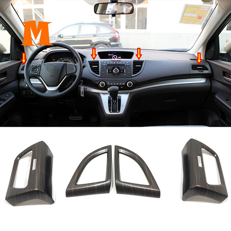 Für Honda CRV CR-V Pfirsich Holz Auto Klimaanlage AC Schalter Taste Aufkleber Abdeckung Trim 2012 13 14 15 2016 Styling