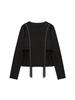TUOMIO Ruffle Belted Long Sleeves [Black]
