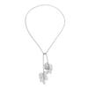 Temperament simple pendant necklace, creative adjustment of leaves imitation pearl tassel long necklace