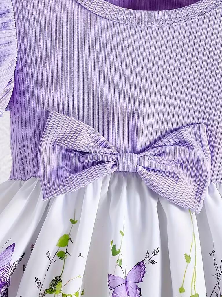 Baby Girls Floral Print Dress Casual Sleeveless Summer Princess Dress Cute Kids Clothing for Toddlers