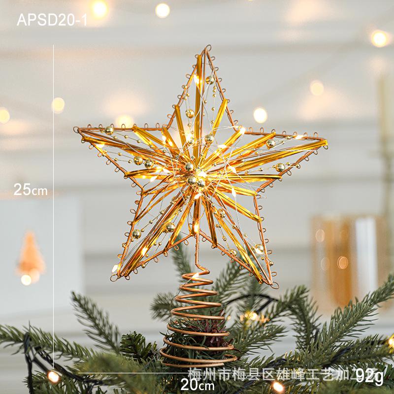 Wrought Iron Christmas Tree Topper Star Pendant