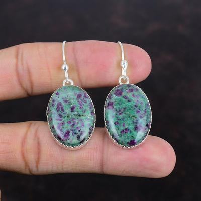 Ruby Fuchsite Earrings 925 Sterling Silver Earrings Natural Gemstone Earring Handmade Earring Silver Jewelry Brand New Earring Wedding Gifts