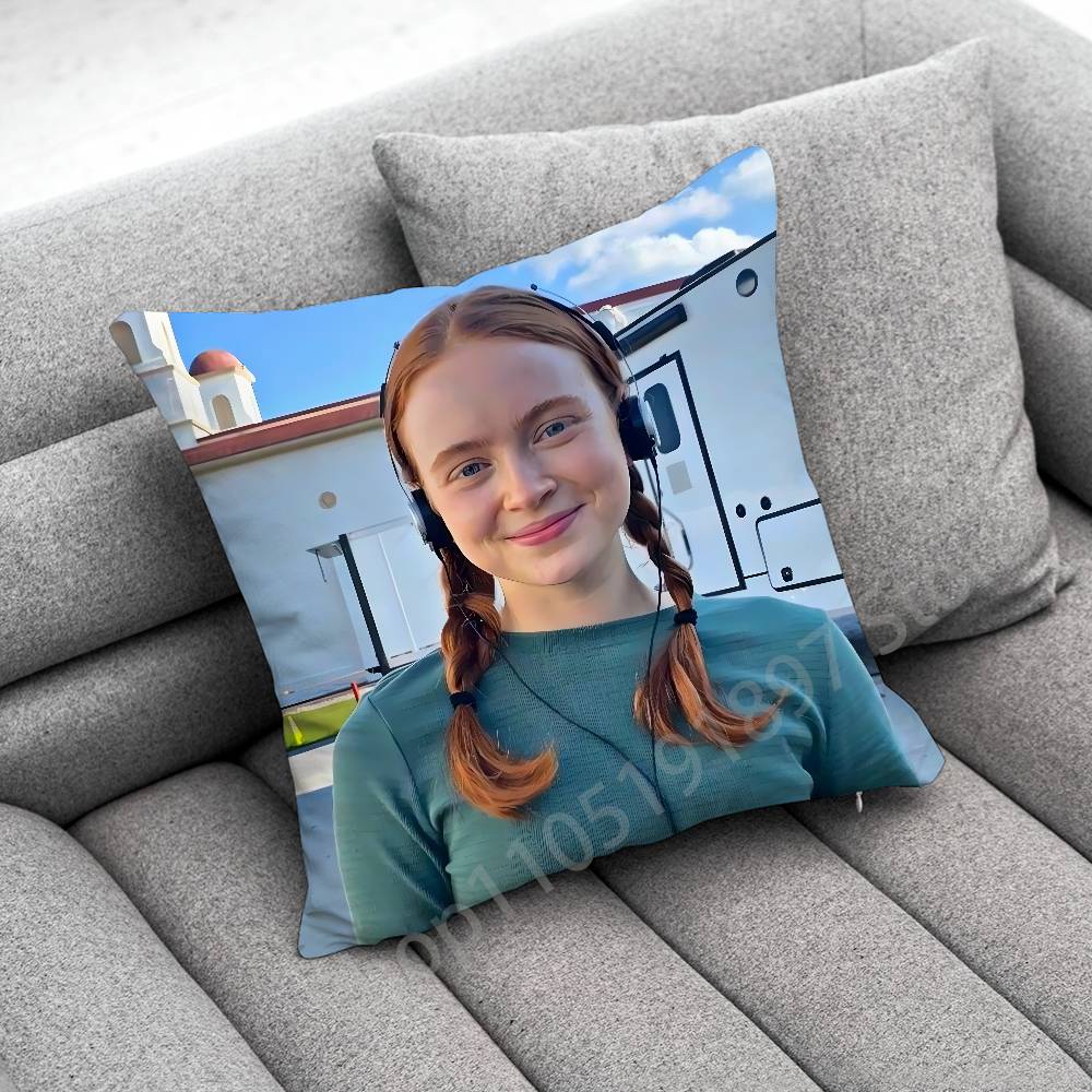 American Actress S-Sadie Sink Throw Pillow Case For 45*45cm 40cm 30cm 50cm 55cm Square Home Pillowcase Case