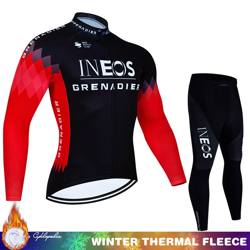 Herren Radsportanzug Winter Thermofleece Trikot MTB Mann Kleidung INEOS Tricuta Trikot Hose Set Träger 2026 Rennrad Uniform Mann