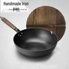 Hand-Forged Cast Iron Non-Stick Wok for Gas & Induction Stoves, Medium-High, No Coating