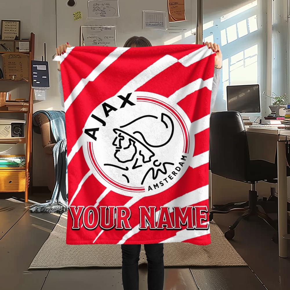 1PC Custom Name AJAX Patterned Flannel Blanket Suitable For All Seasons for Home Decor Warmth and Comfort Gifts Holiday Present