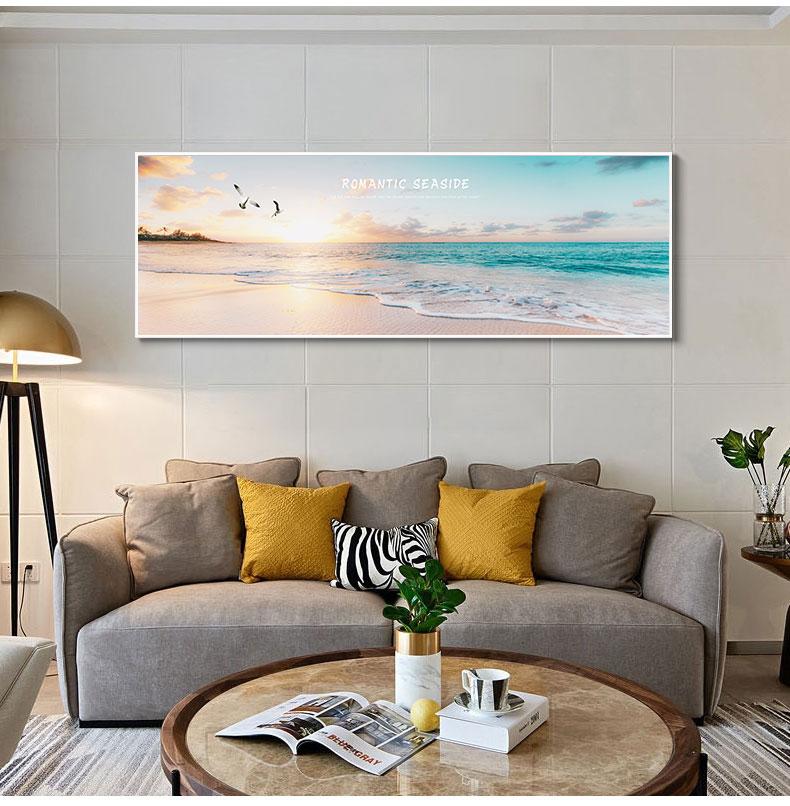 Natural Sea Beach Flying Birds Landscape Posters and Prints Canvas Painting Wall Art Picture for Living Room Cuadros Decor Salon