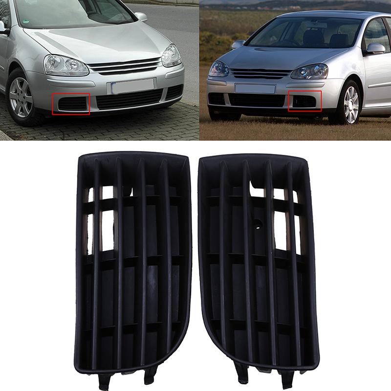 Front Bumper Lower Grille Replacement for VW Golf 5 MK5 2004-2009,ABS Black Car Exterior Fog Light Vent Cover Trim