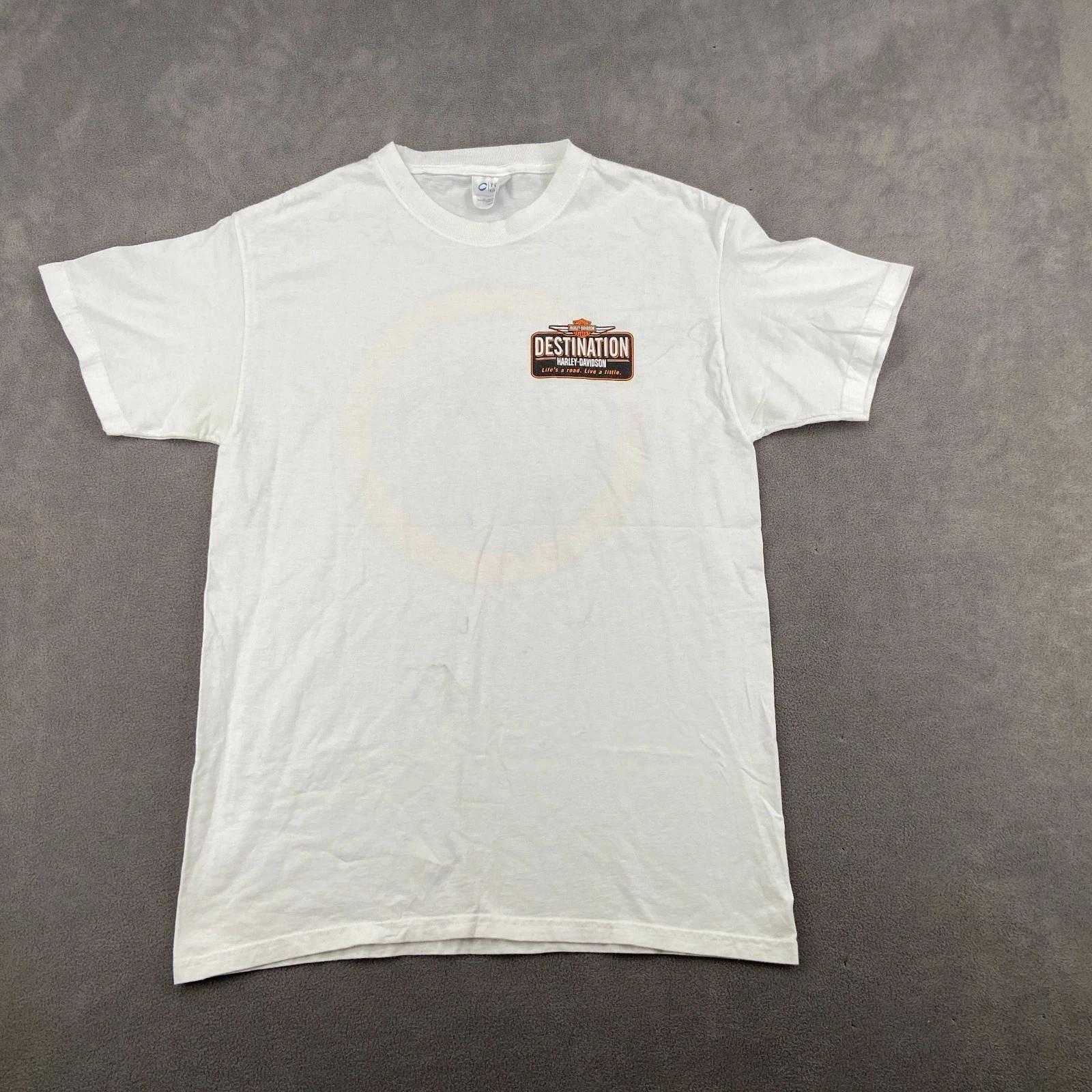 Y2K Harley Davidson Motorcycle T Shirt Sz Medium White Destination M