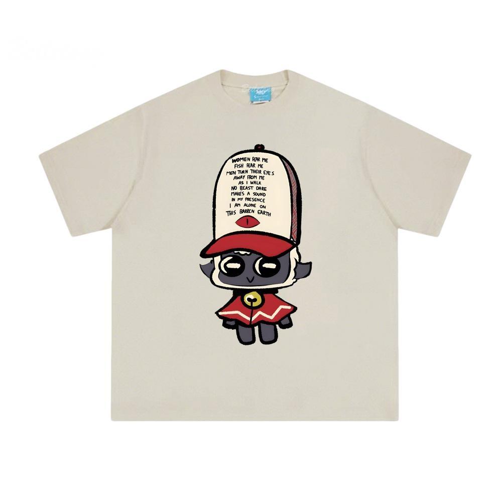 

Cult of The Lamb TEE 2026 New Kawaii T-shirt Summer Manga Graphic Printing Tee 100%Cotton Comfortable T Shirt S чёрный