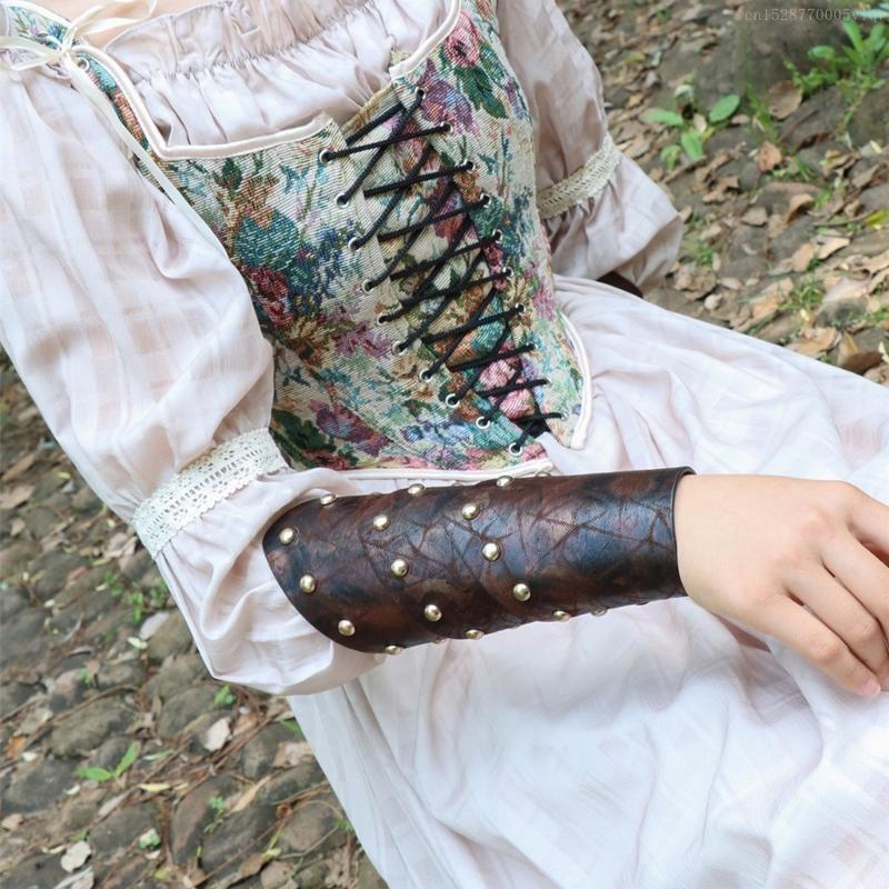 Medieval Arm Bracers for Adult Antique Arm Guards Cosplay Party Costume Carnivals Arm Gauntlets Photography Armwear
