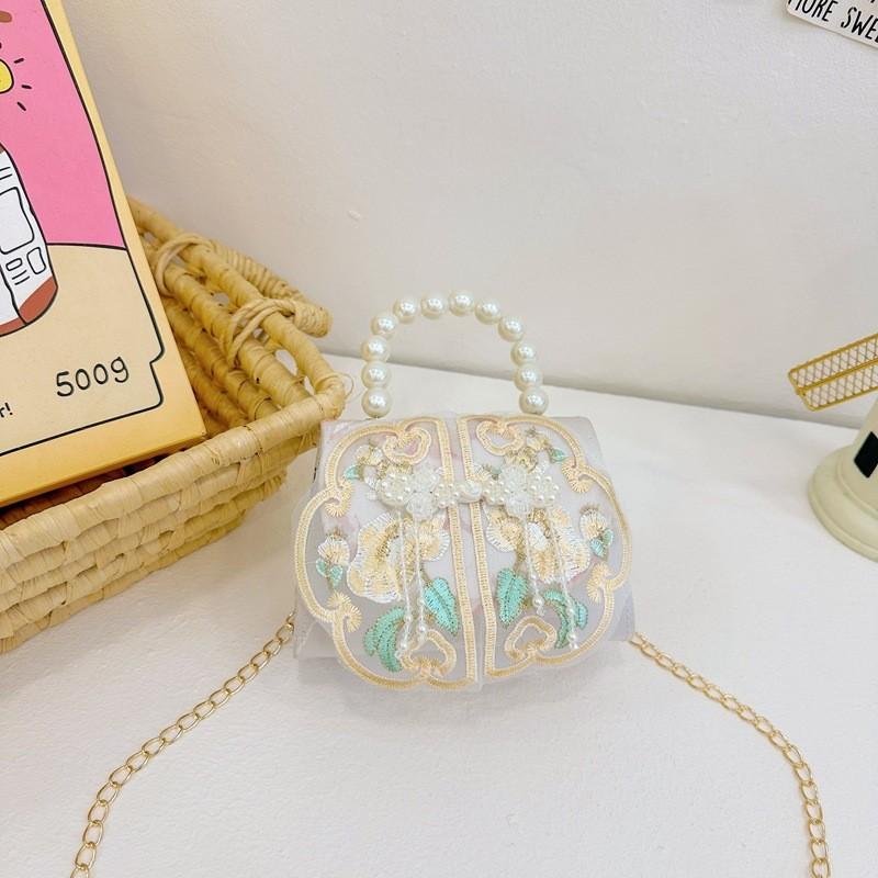Decoration Pearl Cute Children Crossbody Bag With Chain Suitable For Daily