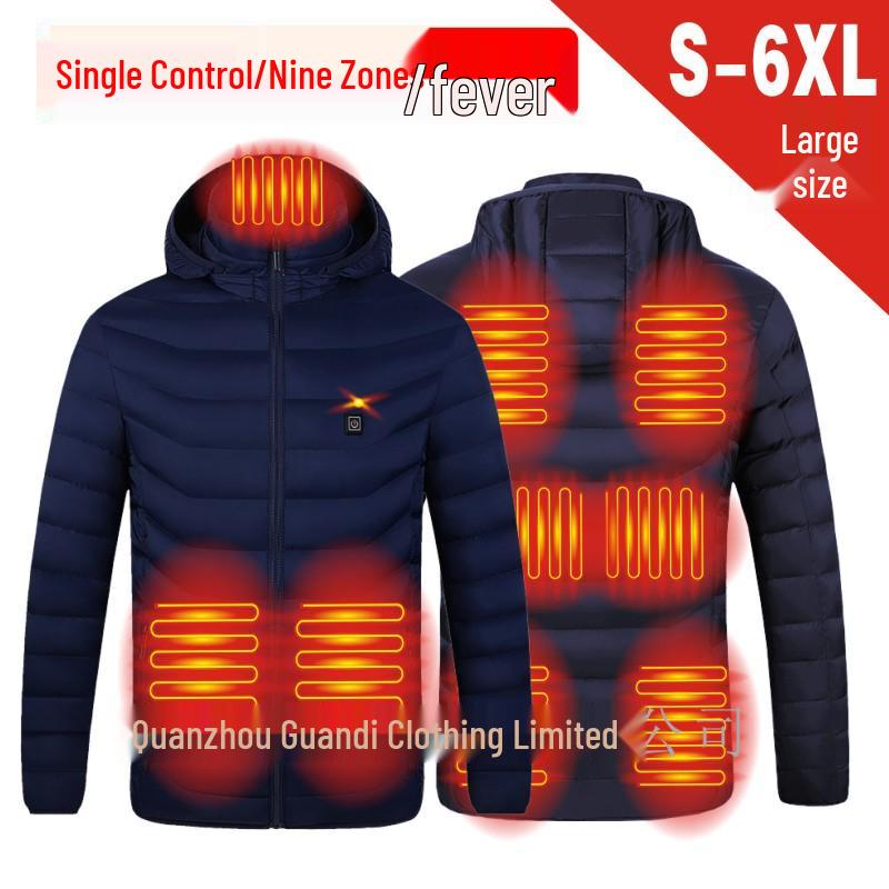 Veste en coton chauffante unisexe avec double contrôle intelligent, chauffage 11 zones, technologie portable, grande taille disponible