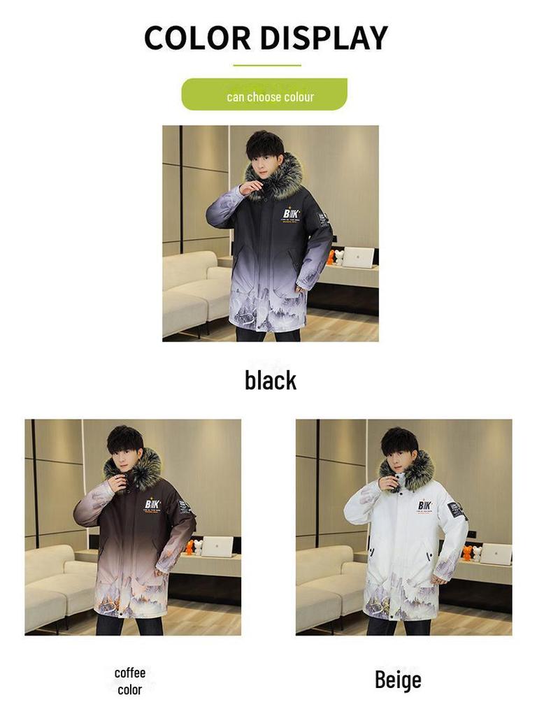 2023 Winter Men's Thick Cotton Hooded Jacket