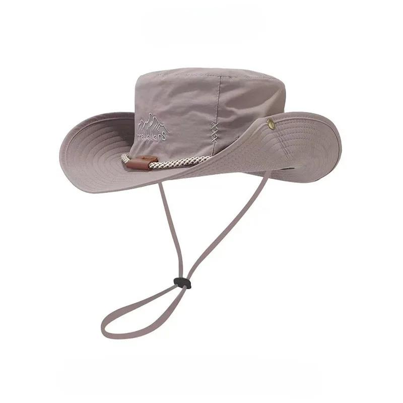 Summer Outdoor Breathable Bucket Hat Men and Women Camping Mountaineering Sun Protection Hat Fishing Shade Western Cowboy Hat 2