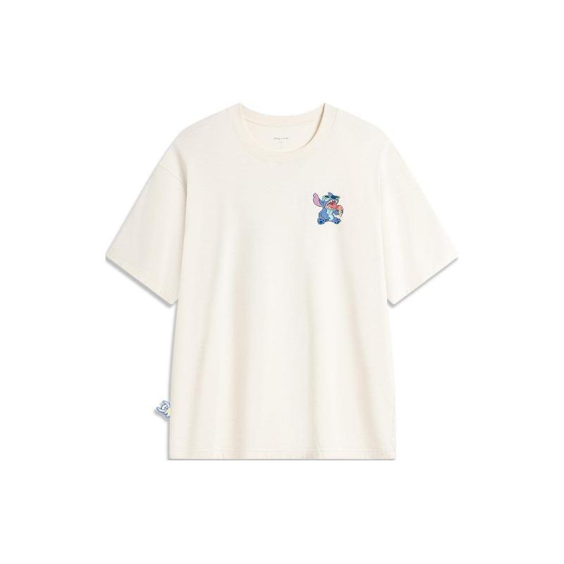 Li Ning X Disney Collaboration Round Neck Pullover Casual Knit Sports Short Sleeve T-Shirt Men T-Shirt Off-White ATSU159-6