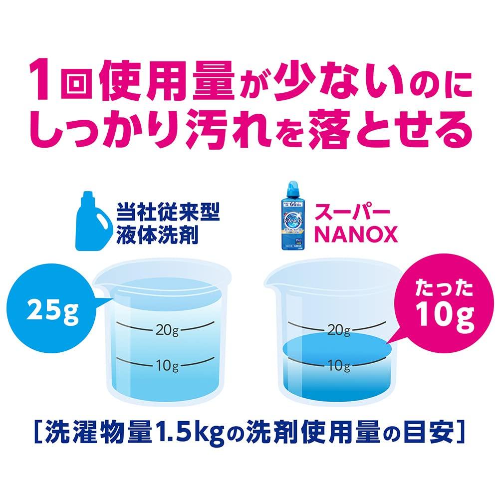 Top Nanox Top Super Nanox Highly Concentrated Liquid Laundry No Fluorescent Agents or Extra Large 1230g (NANOX) [Large Capacity] Detergent, Silicones,