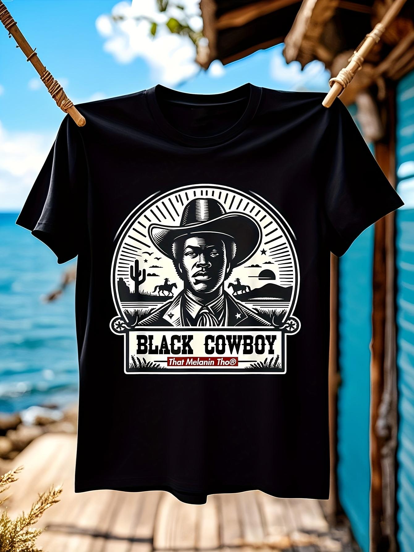 African American History Tshirt - Black Cowboy Graphic Te... M