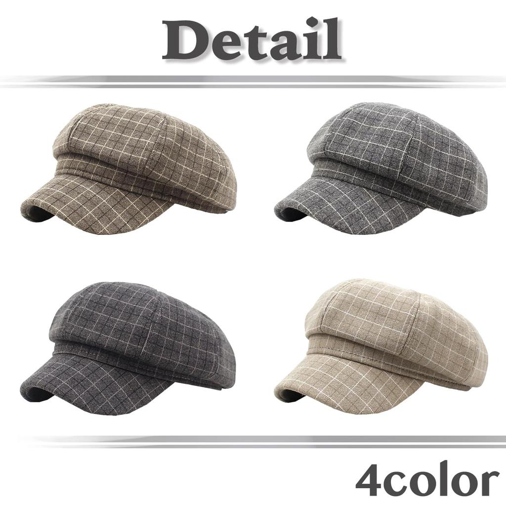 Tattersall CZ286 [White Fang] Casquette, Check, Autumn/Winter Hat, Stylish, Adult, Women's (Khaki)