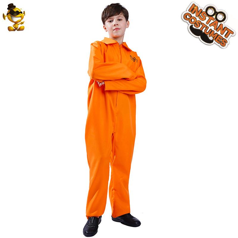 

Halloween boy prisoner stage show costume boy prisoner cosplay costume little boy prisoner uniform L (10-12) years old 140-152cm