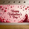 Backdrop Hearts Delightful Red Couples Photography backdrop Beautiful Love banner for Celebration