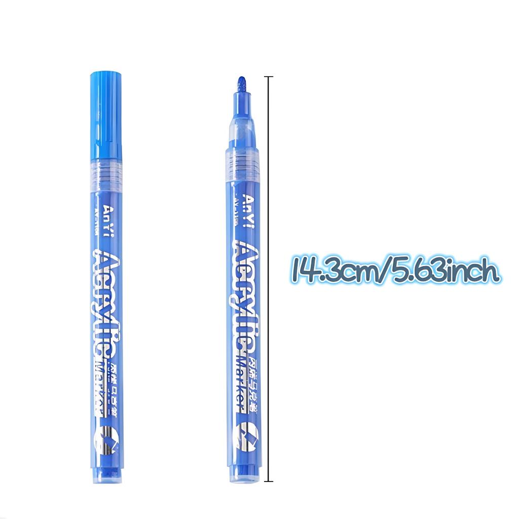 12pcs Acrylic Marker Paint Pens,Brighten Up Your Artwork, Suitable for Wood, Canvas, Stone, Rock Painting, Glass, Ceramic Surfac