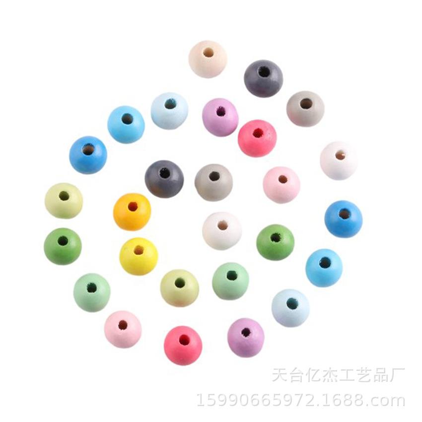 DIY Beech Wood Round Beads - Candy & Macaron Colors Jewelry Accessories