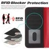For iPhone 15 Pro Stand Case Litchi Texture Genuine Cow Leather Wallet Phone Cover RFID Blocking