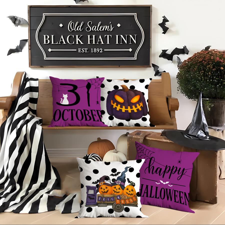 Halloween Polyester Printed Pillowcase Printed Home Living Room Sofa Decoration Cushion Bedroom Cushion