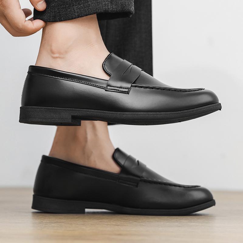 Comfortable Men's Business Casual Shoes New Men's Leather Loafers Wedding Dress Shoes for Groom Office Work Slip-On Men's Shoes