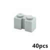 40Pcs MOC Bricks Special Series Parts Thick Brick 1 X 2 with Groove Building Blocks Particels DIY Toys Gifts Compatible 4216