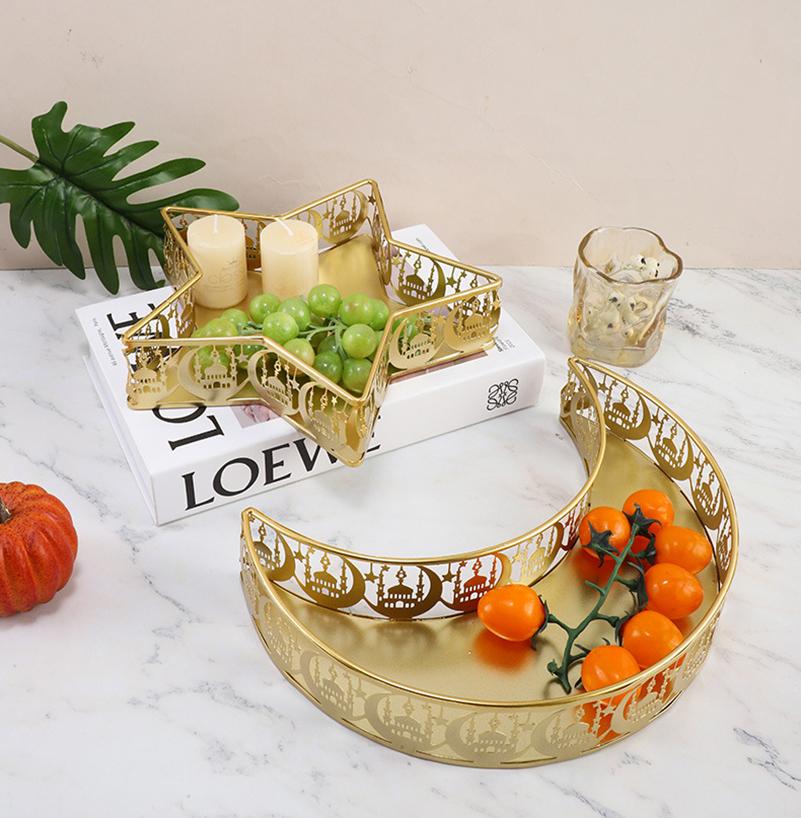 Iron Stars And Moon Ornament Tray Fruit Plate Middle East Home Dessert Fruit Cake Plate