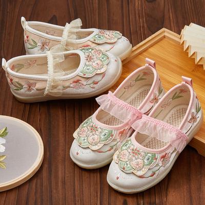 Children Princess Shoes Chinese Ancient Style Girls Embroidered Dance Hanfu Shoes Fashion Kids Causal Performance Flats Shoes