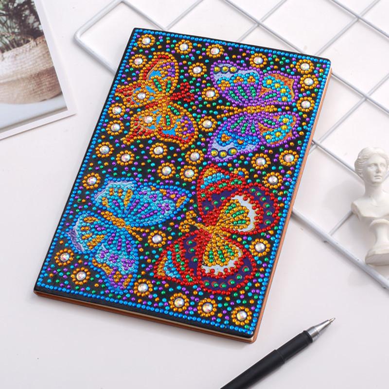 Neues Notizbuch Diamantmalerei Kinder DIY Kreativ Speziell geformter Heller Diamant 50 Seiten Notizbuch Aufkleber Diamant A5 Buch