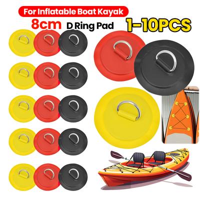 8cm D-Ring Patch D Ring Pad Round Shape Stand Up Paddle Ring Patch Seawater Resistant SUP D-Ring Patch for Surfboard Paddle