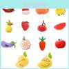 Knuffelige Pluche Fruit Groente Sleutelhanger Hanger Poppen Banaan Sinaasappel Perzik Aubergine Wortel