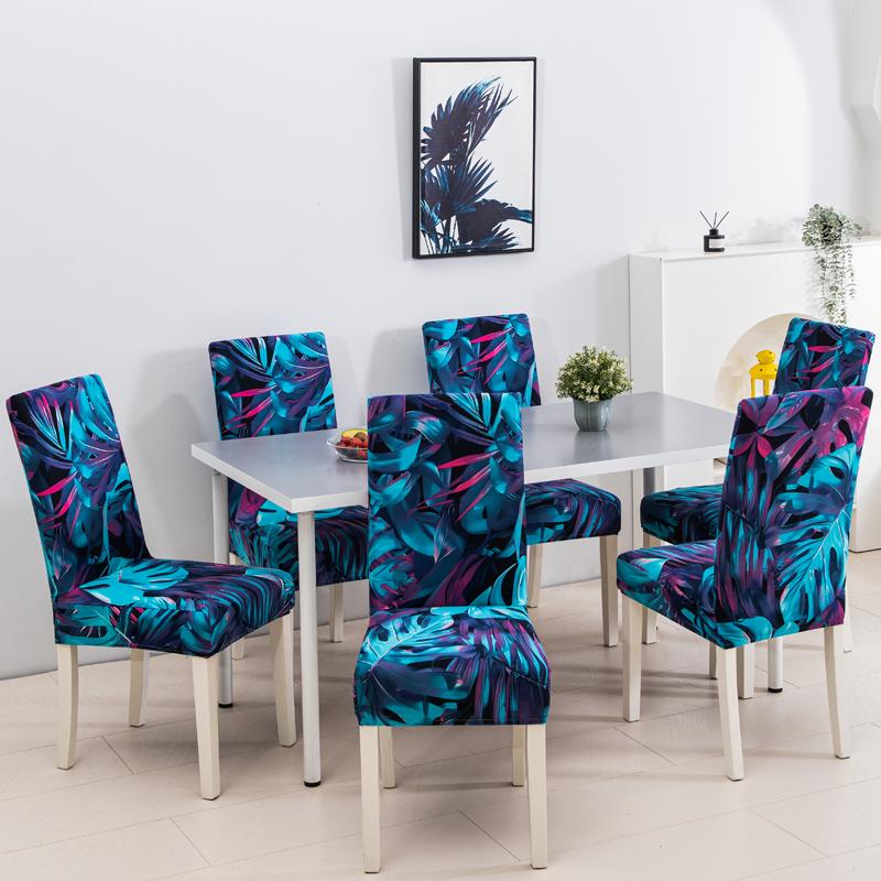 Geometric Printed Stretch Chair Cover For Dining Room Office Banquet Elastic Armchair Protector